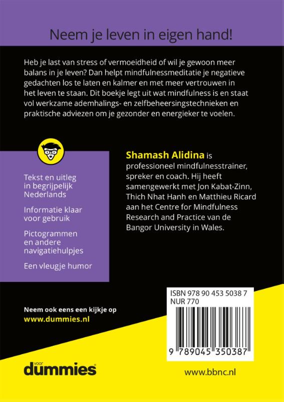 De kleine mindfulness voor dummies / Voor Dummies De kleine mindfulness voor dummies / Voor Dummies achterkant