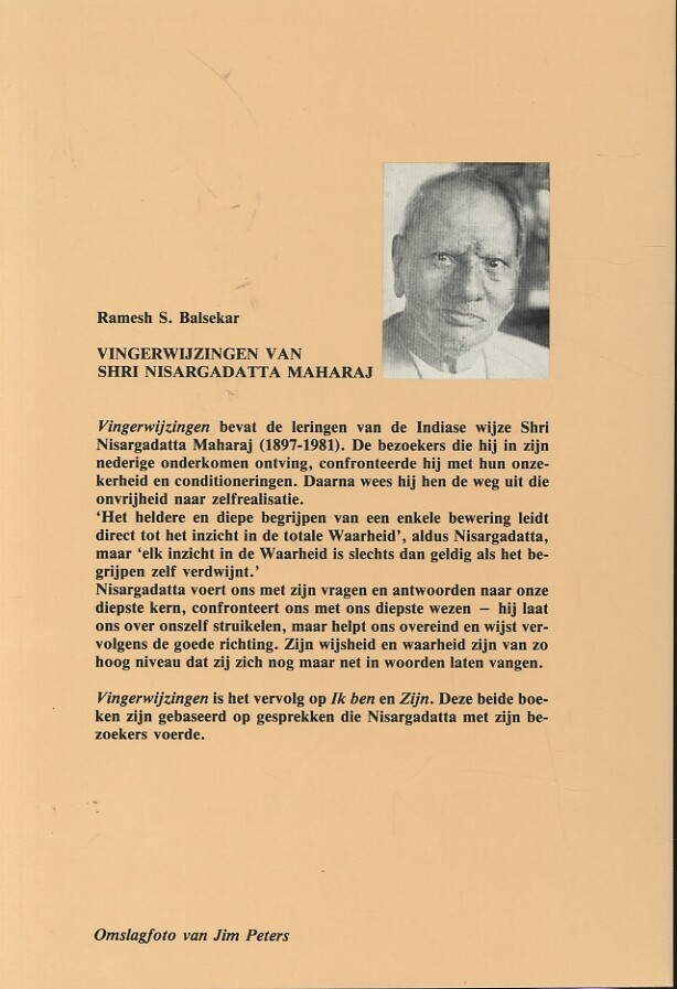 VINGERWIJZINGEN VAN NISARGADATTA MA achterkant
