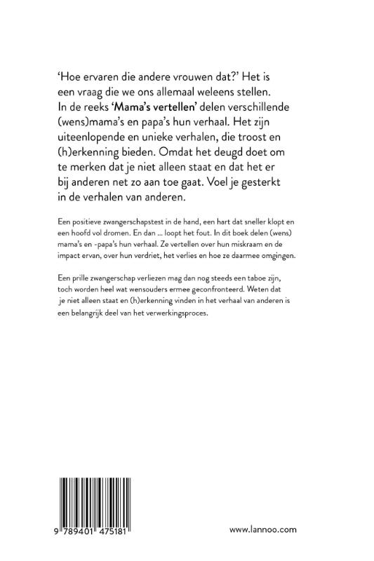 Mama's vertellen - Als het misgaat tijdens je prille zwangerschap / Mama Baas achterkant