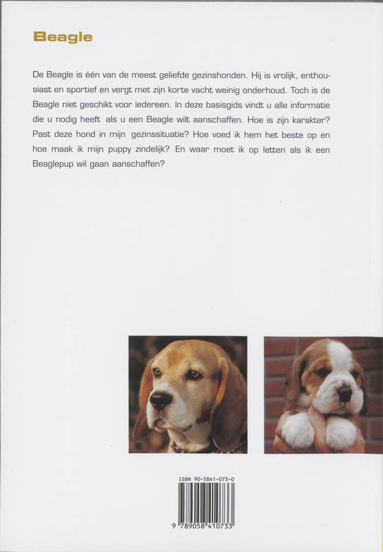 De Beagle / Basisgids dierenverzorging achterkant