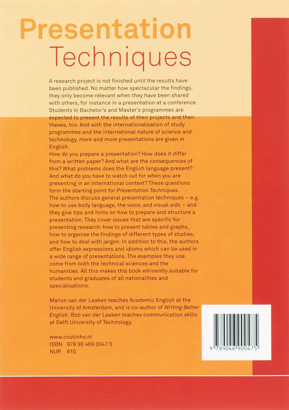 Presentation techniques Presentation techniques achterkant