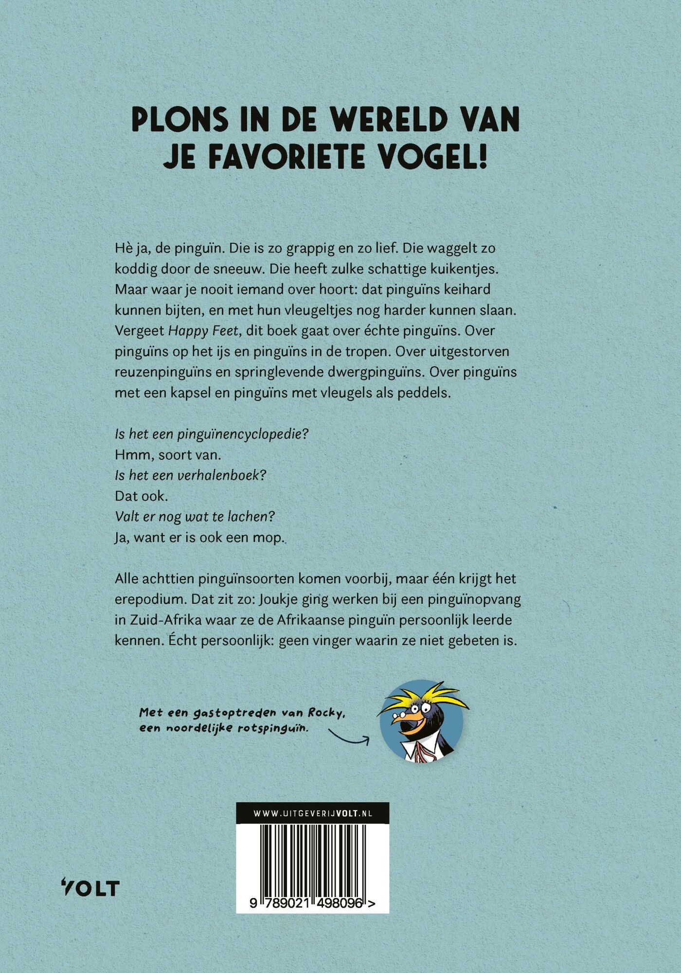 Rock de pinguïn! achterkant