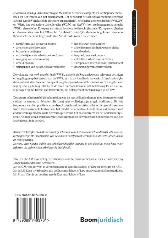 Arbeidsrechtelijke themata / Bakelsreeks Arbeidsrechtelijke themata / Bakelsreeks achterkant