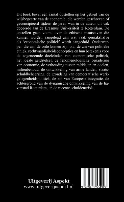 Enige opstellen op het gebied van de wijsbegeerte van de economie achterkant