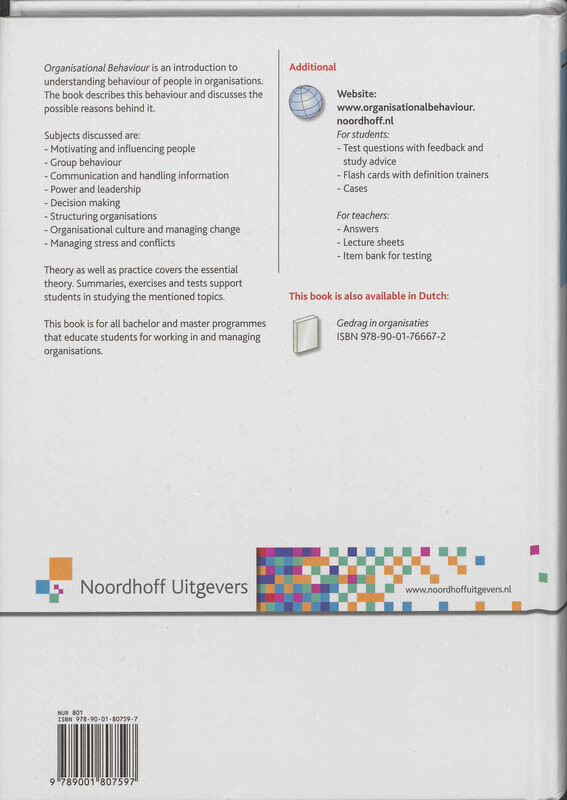 Organisational behaviour achterkant