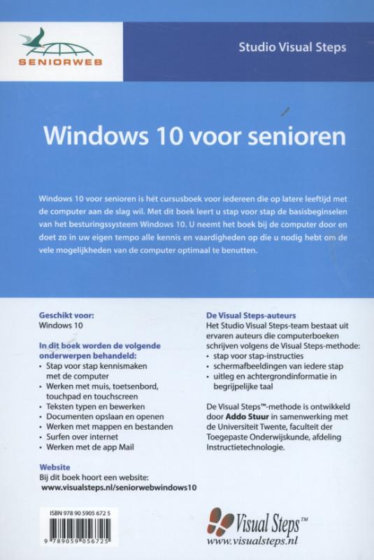 Cursusboek Windows 10 voor senioren achterkant