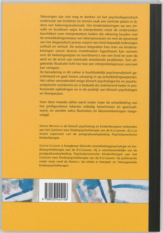 Kindertekeningen / Cahier van het centrum voor kinderpschychotherapie KU Leuven achterkant