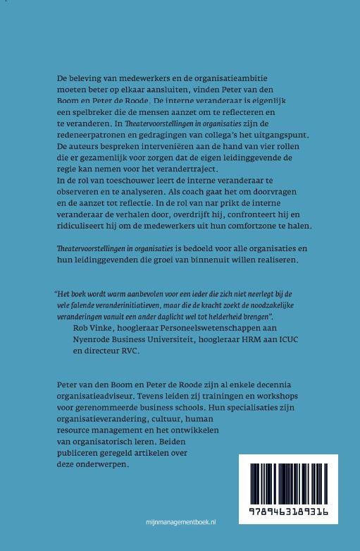 Theatervoorstellingen in organisaties achterkant