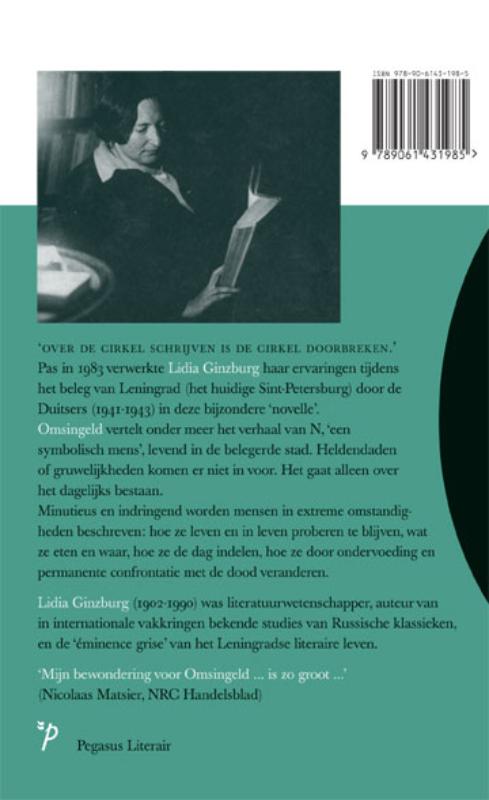 Omsingeld / Pegasus literair achterkant