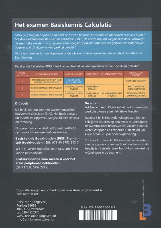 Basiskennis calculatie (BKC) achterkant