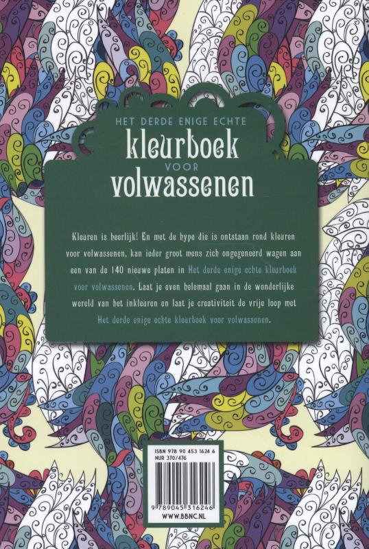 Het derde enige echte kleurboek voor volwassenen achterkant