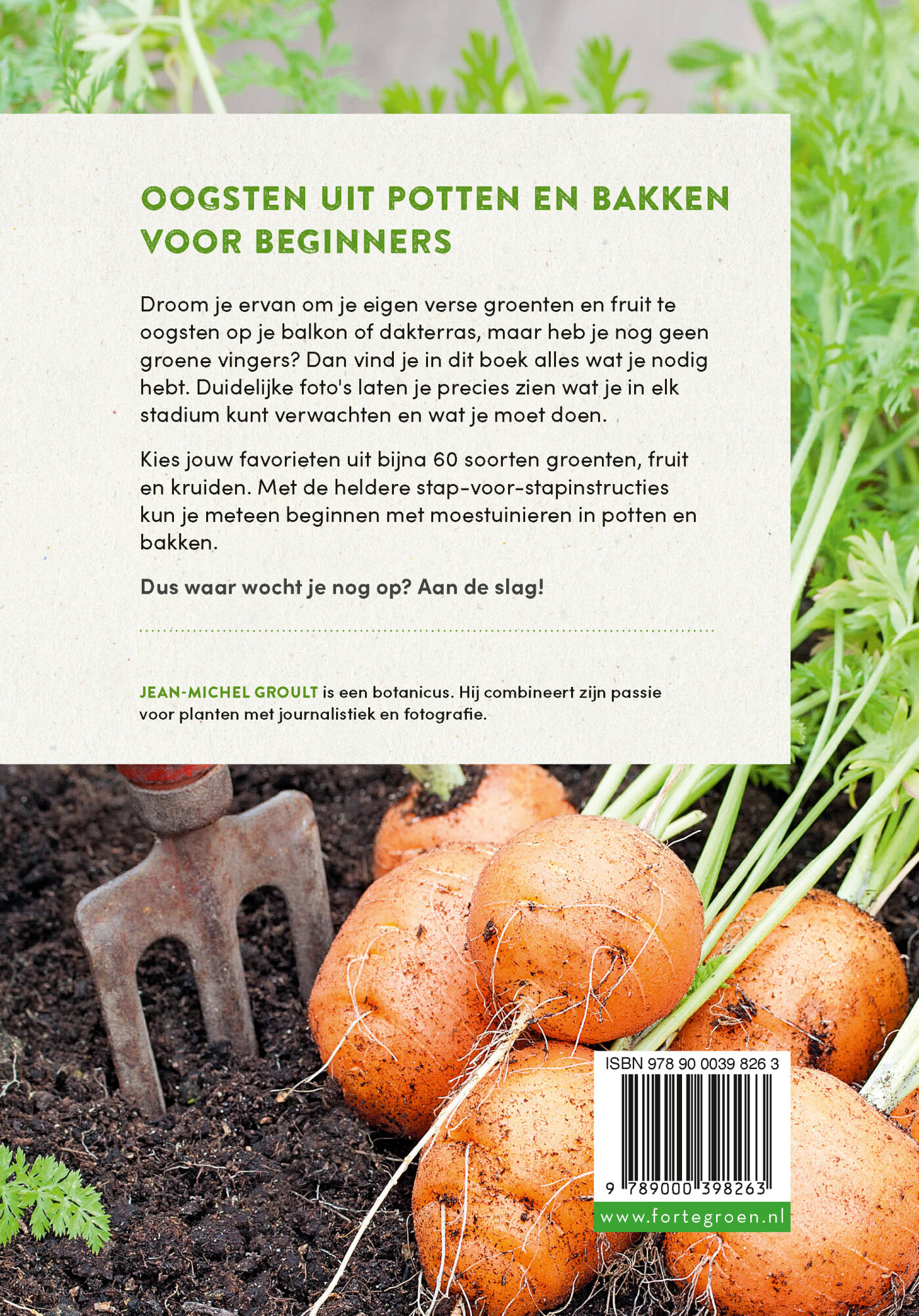 Moestuinieren in potten en bakken achterkant