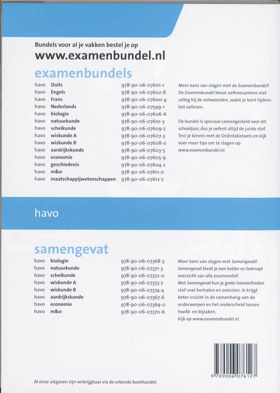 Examenbundel - Maatschappijwetenschappen 2010/2011 - deel HAVO achterkant