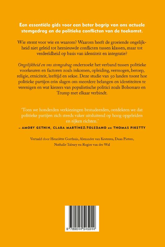 Ongelijkheid en ons stemgedrag Ongelijkheid en ons stemgedrag achterkant