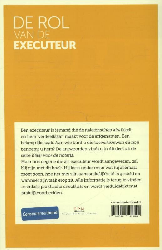 De rol van de executeur / Klaar voor de notaris / 3 achterkant