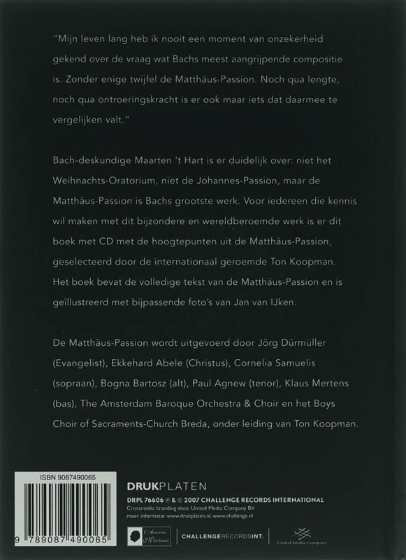 Matthaus Passion + Cd Met Hoogtepunten achterkant