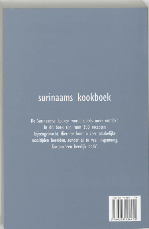 Surinaams kookboek achterkant