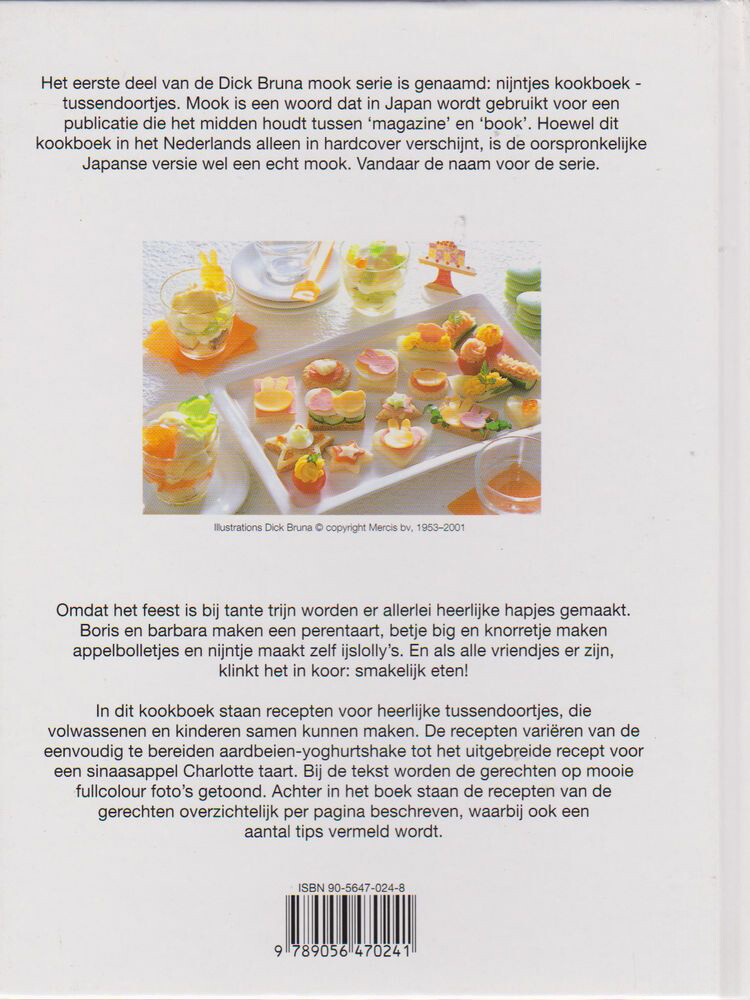 Nijntjes kookboek / Tussendoortjes / Dick bruna mook / 1 achterkant