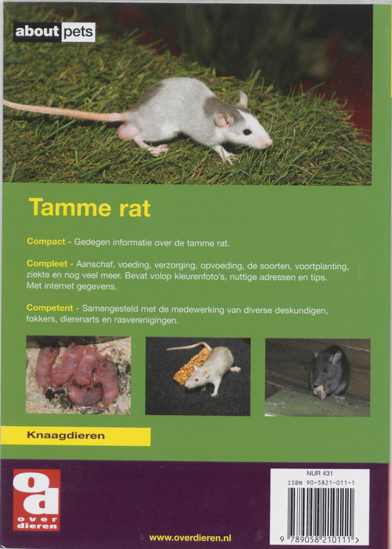 De tamme rat / Over Dieren achterkant