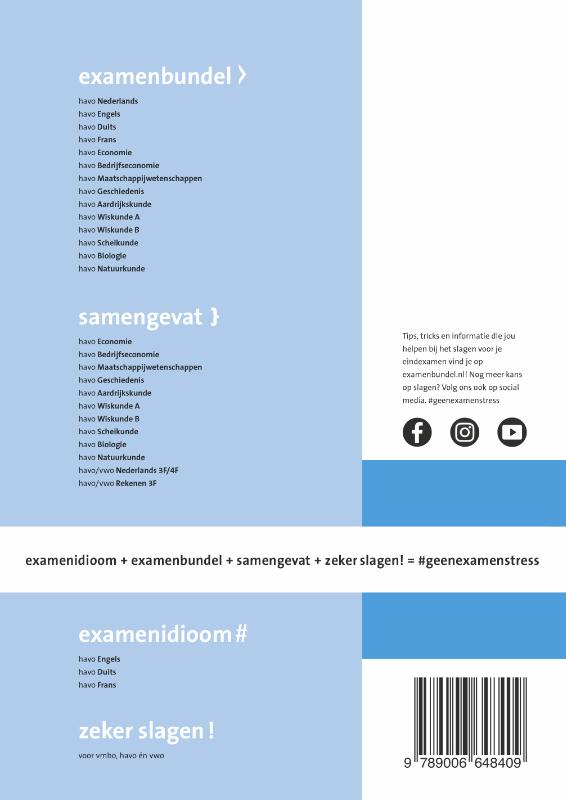 Examenbundel / havo Economie 2023/2024 achterkant