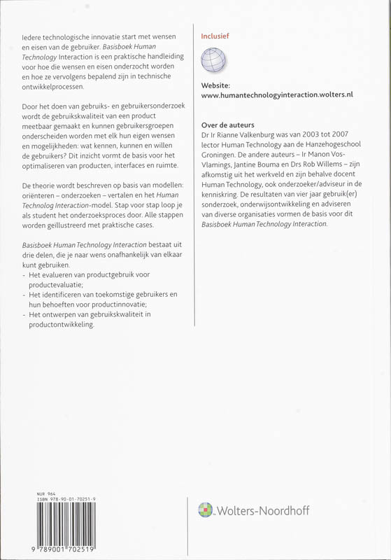 Basisboek human technology interaction / Leerboek Basisboek human technology interaction / Leerboek achterkant