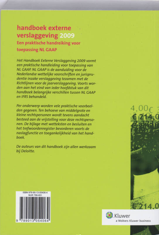 Handboek Externe Verslaggeving 2009 achterkant