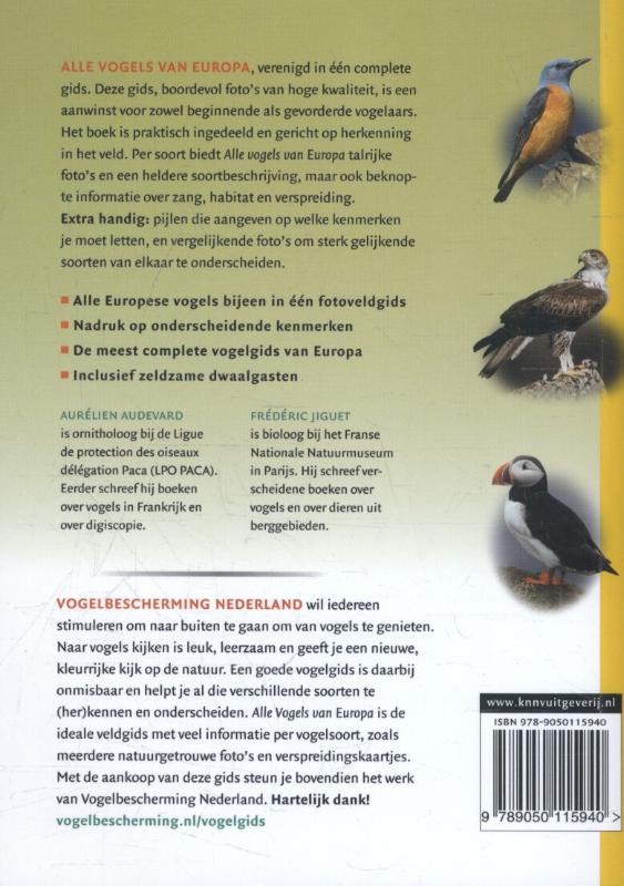 Alle vogels van Europa achterkant