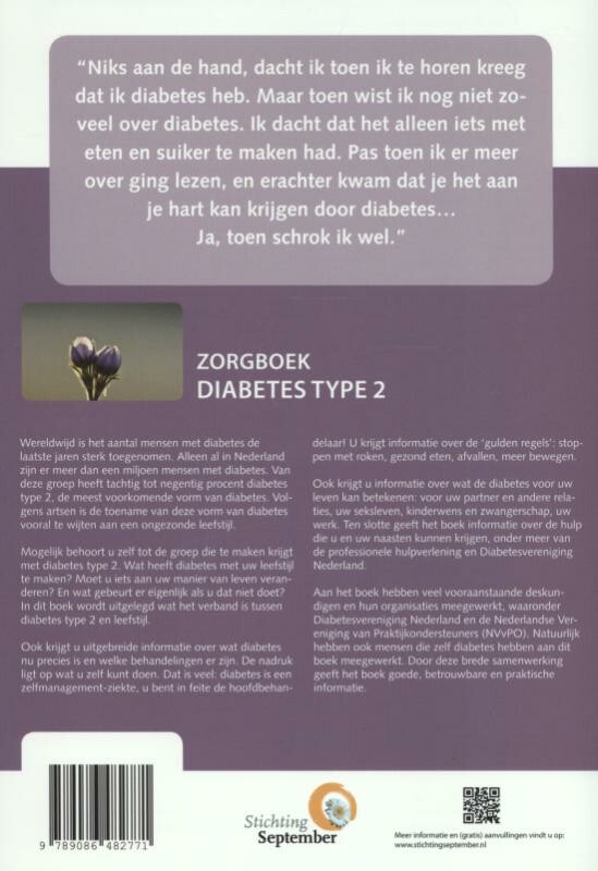 Diabetes type 2 / Zorgboek achterkant