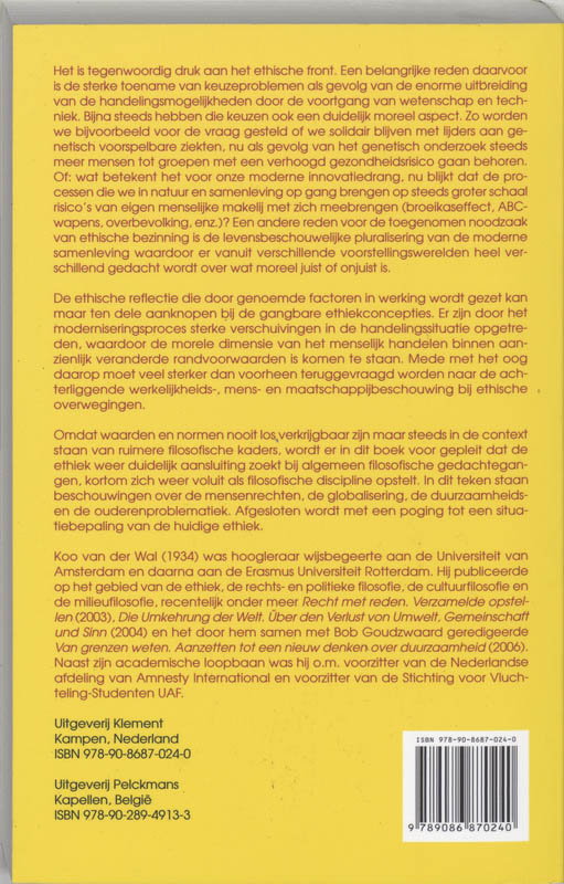 Wat is er met de ethiek gebeurd? achterkant