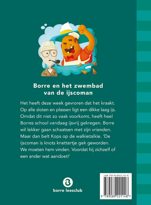 Borre en het zwembad van de ijscoman / De Gestreepte Boekjes achterkant