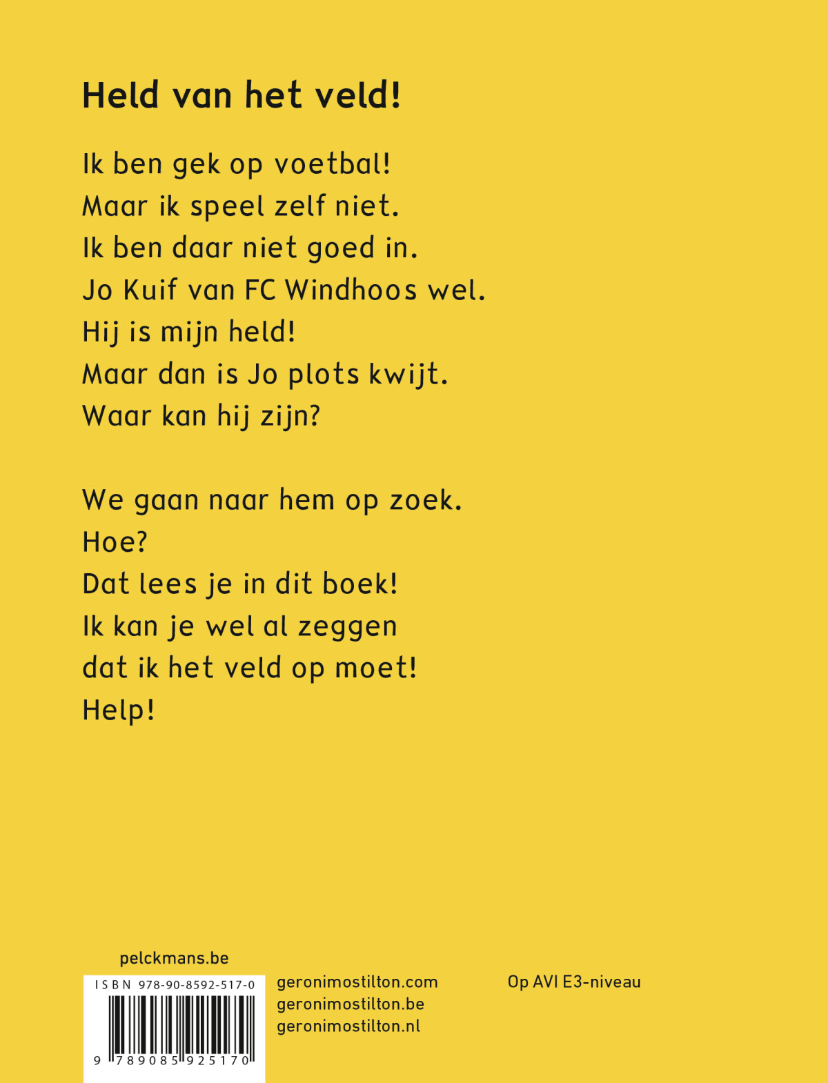 Held van het veld! / Geronimo Stilton-reeks achterkant