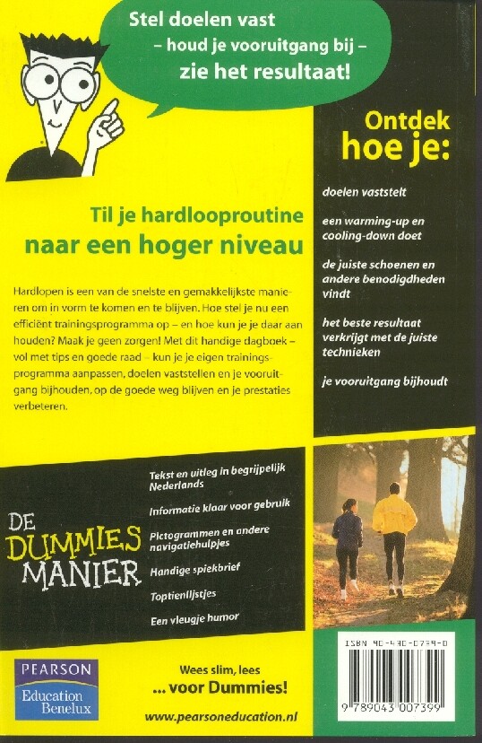 Het hardloopdagboek voor Dummies / Voor Dummies achterkant