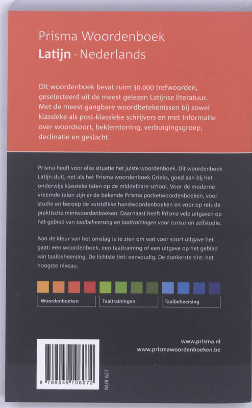Latijn-Nederlands / Prisma woordenboeken achterkant