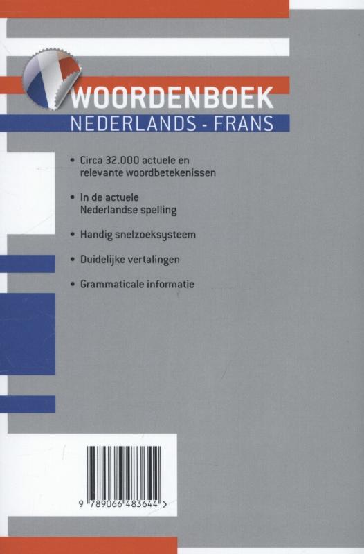Woordenboek Nederlands-Frans achterkant