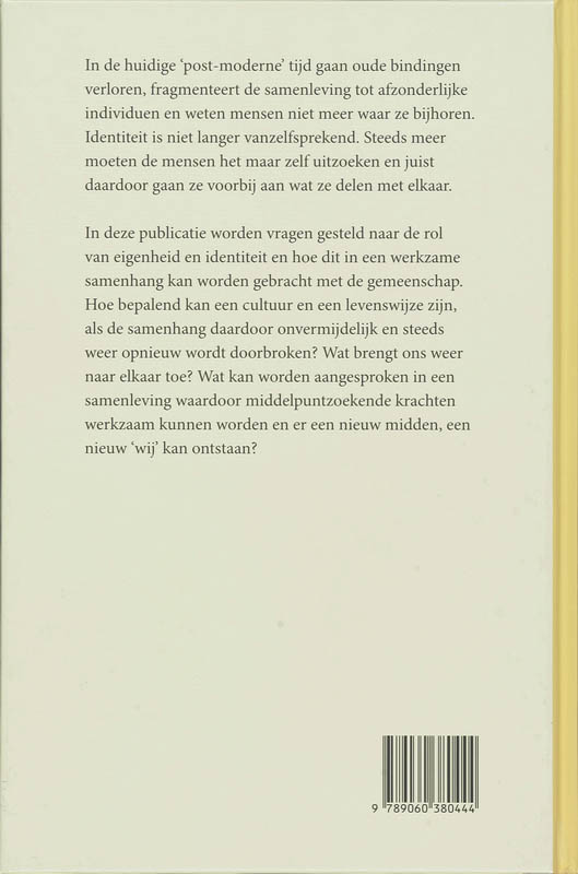 Zonder Wij geen Ik achterkant