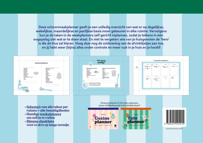 Schoonmaakplanner / To Do Hero achterkant