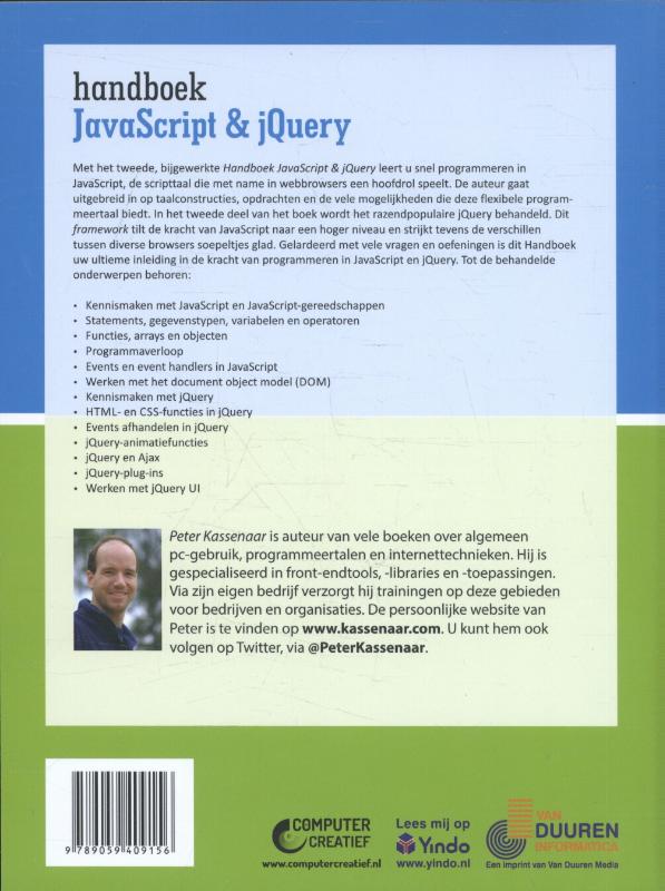 Handboek JavaScript & jQuery achterkant