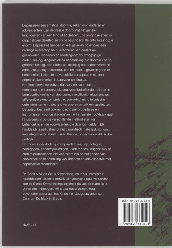 Depressie bij kinderen en adolescenten achterkant