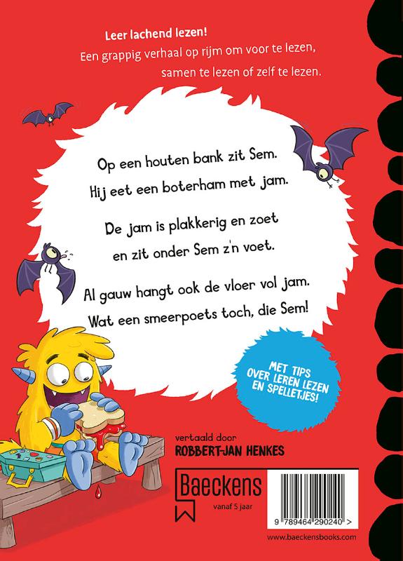 Sem eet jam / De School voor Monsters / 2 achterkant