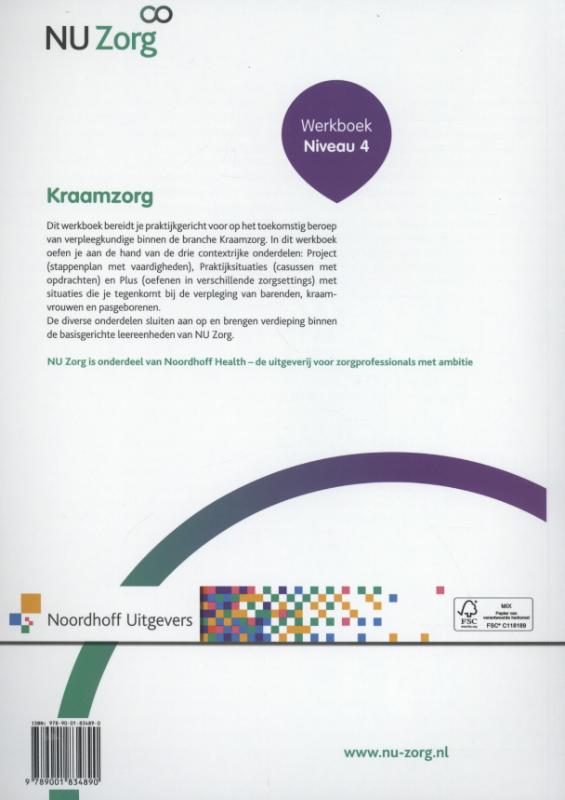 Kraamzorg / Niveau 4 / Werkboek / Nu Zorg achterkant