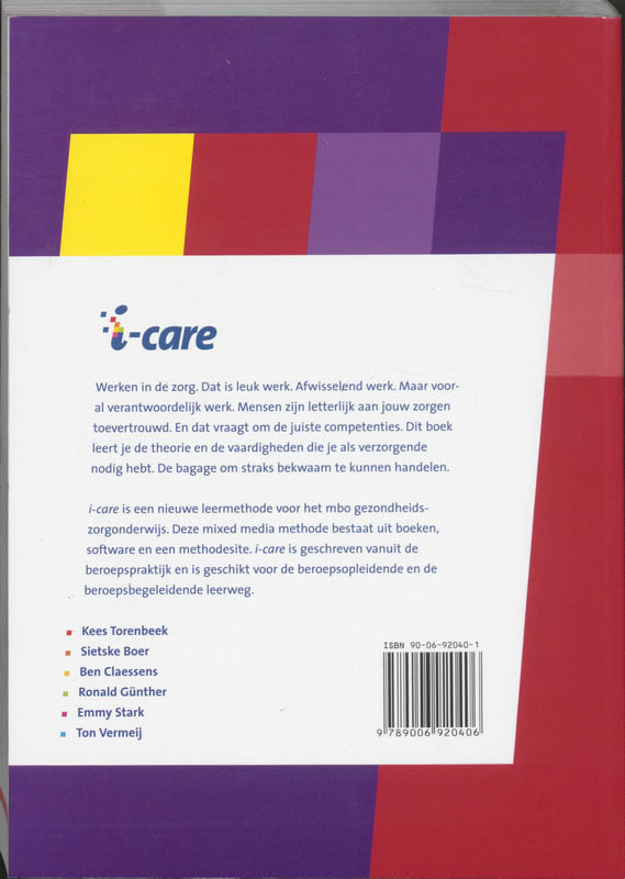 Verplegen van zorgvragers met verstandelijke beperkingen / 408 / i-care achterkant