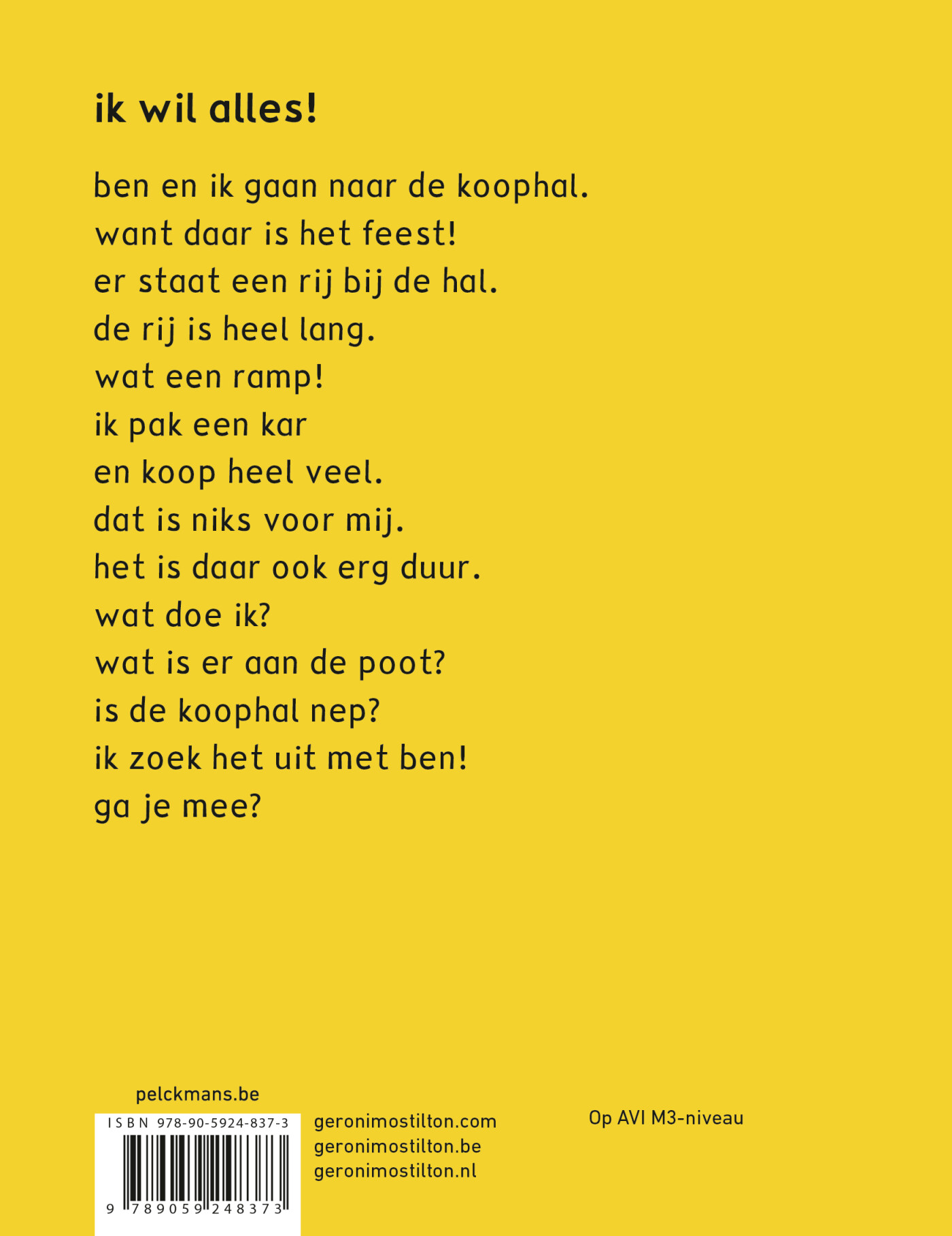 Ik wil alles! / Geronimo Stilton-reeks achterkant