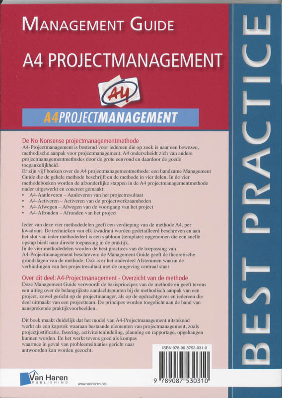 A4 Projectmanagement / Best Practice Guides achterkant