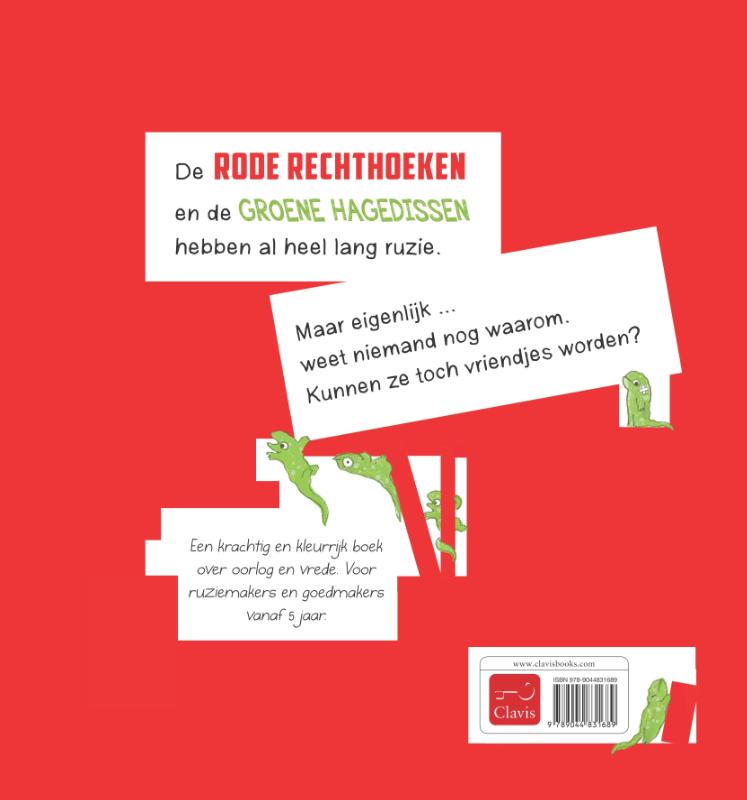 Groen en rood maken ruzie achterkant