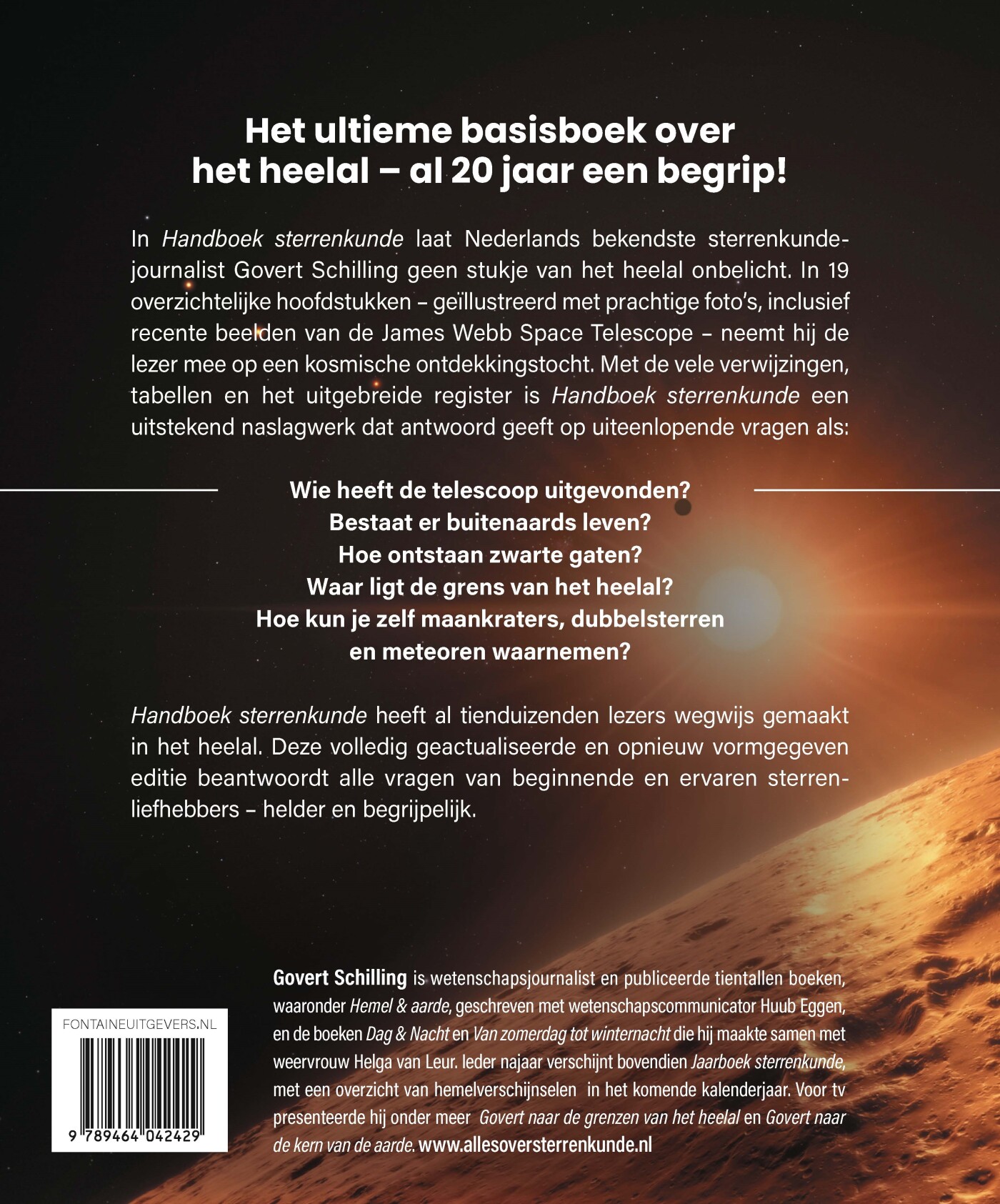 Handboek sterrenkunde achterkant