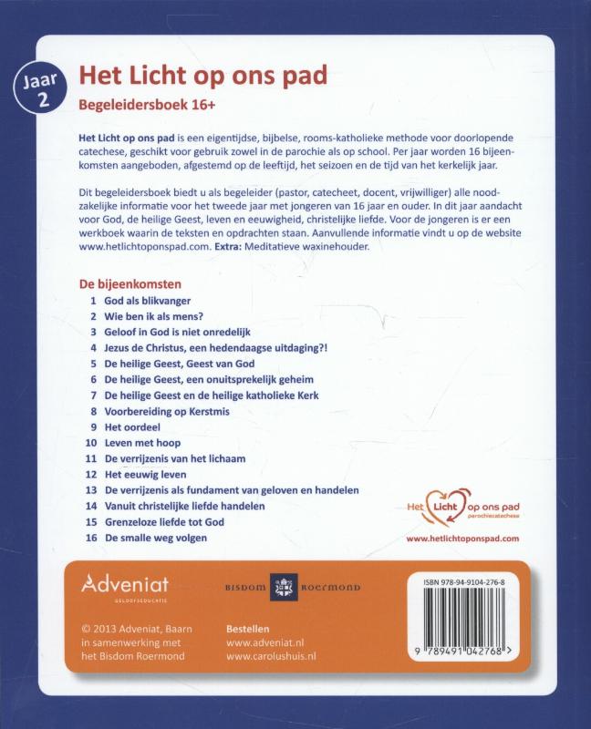 Het licht op ons pad jaar 2 begeleidersboek 16+ achterkant