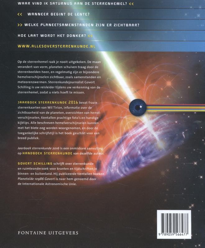 Jaarboek sterrenkunde 2016 achterkant