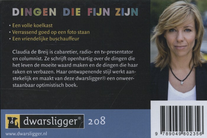 Dingen die fijn zijn / Dwarsligger / 208 Dingen die fijn zijn / Dwarsligger / 208 achterkant