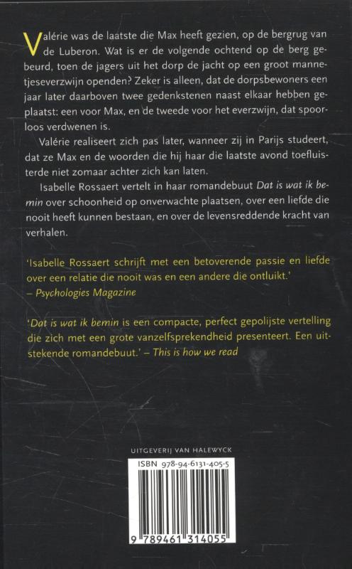 Dat is wat ik bemin Dat is wat ik bemin achterkant