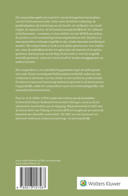 Compendium Nederlands faillissementsrecht achterkant